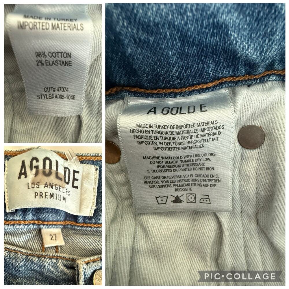 AGOLDE Pinch Waist High Rise Kick Jeans Size 27 Blue Classic Minimal Casual - Picture 10 of 11
